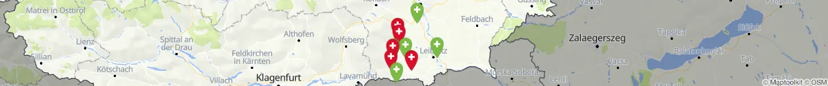 Kartenansicht für Apotheken-Notdienste in der Nähe von Frauental an der Laßnitz (Deutschlandsberg, Steiermark)